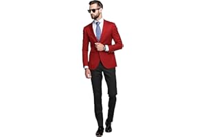 ELINA FASHION Men's Blazer 2 Button Long Sleeve Regular Fit Suit Sport Coat Jacket Business Lightweight Casual Sport Coat