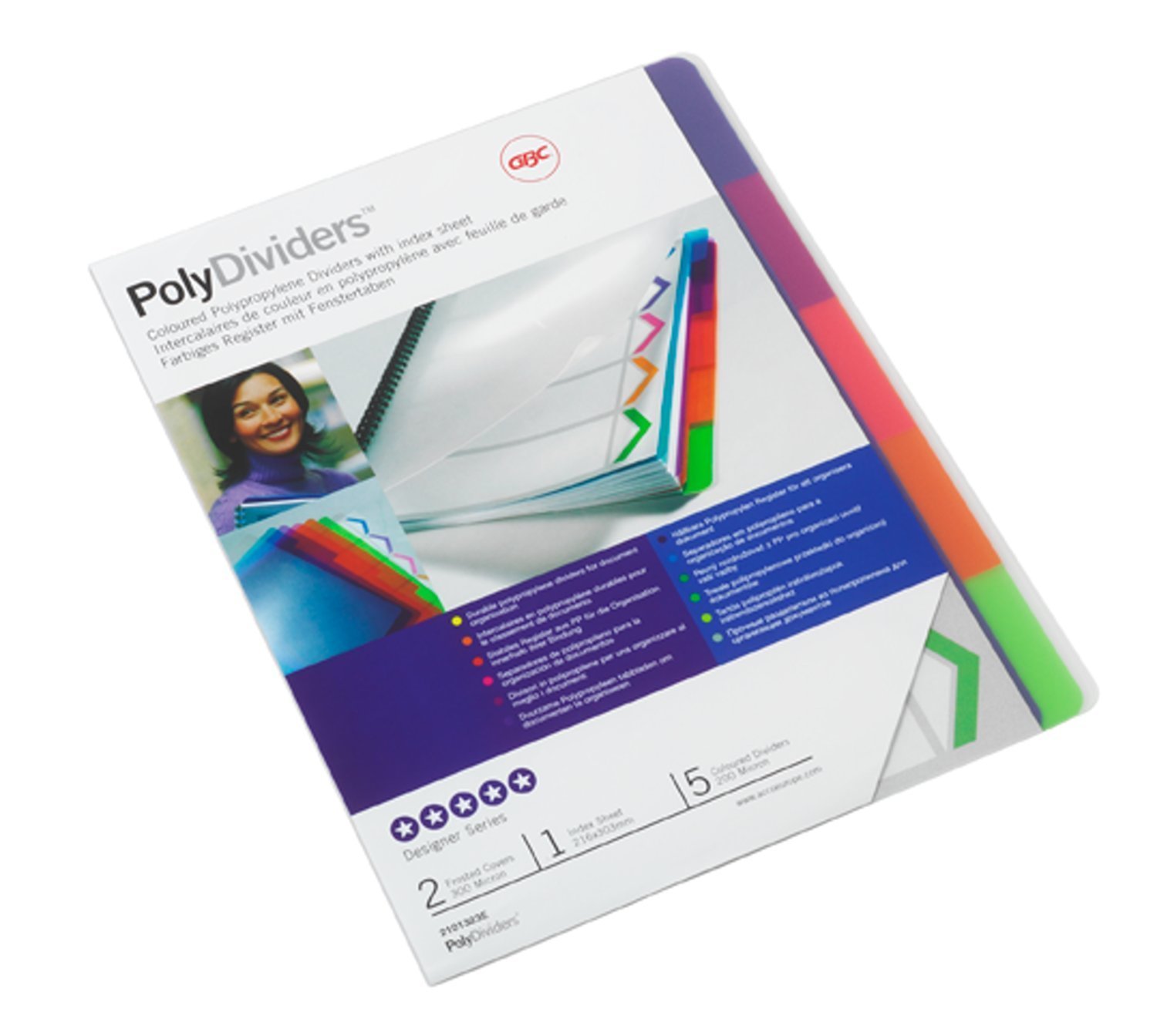 Rexel Binding Divider Set with Dividers 5-Part Translucent and 2x Covers A4 Clear Ref 2101323E