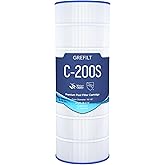 Grefilt C200S Pool Filter Cartridge, Compatible with Hayward CS200E, CX200XRE, Replaces Pleatco PA200S, Ultral-D5, 200 sq. ft