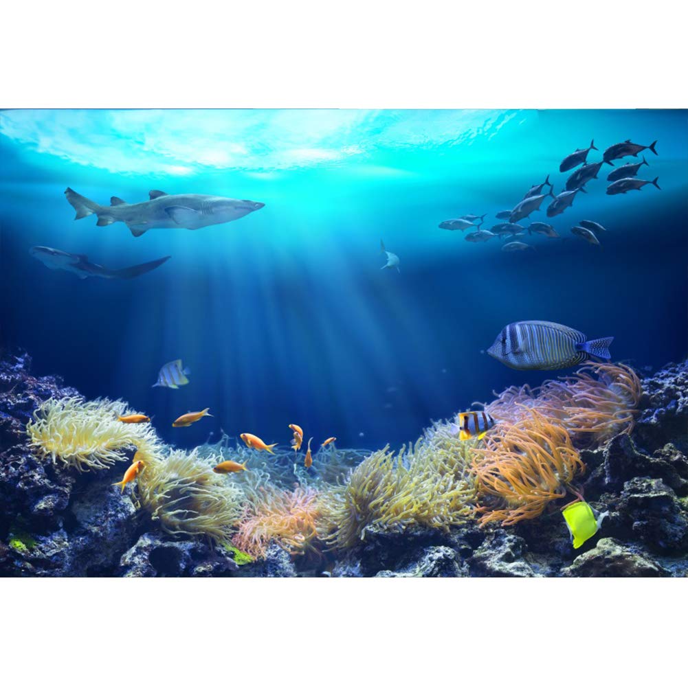 10x8ft Underwater World Backdrop - Colorful Coral Reef Photo Background For Parties