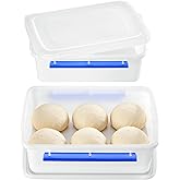 Vtopmart 2 Pack Pizza Dough Proofing Box, Pizza Dough Container with Snap-on Lids, BPA Free Food Storage Containers with Lids