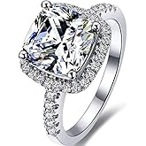 Jude Jewelers Platinum Plated 4 Carat Princess Cut CZ Simulated Diamond Wedding Engagement Proposal Ring