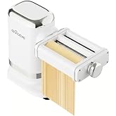 GVODE Electric Pasta Maker Machine, 3-in-1 Pasta Roller &amp; Cutter Set, White | Adjustable Thickness Settings for Fresh Spaghetti, Fettuccine, Lasagna Sheets with Compact Storage and Easy Cleanup