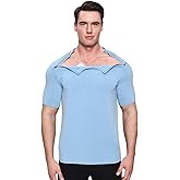 Landofgenie Chemo Port Shirts for Men Post Shoulder Surgery Recovery Shirts Zippers Off Chemotherapy Adaptive Clothing