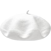 AWAYTR Wool French Beret Hats - Solid Color Artist Beret Hat for Women and Kids