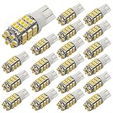 PESIC 20x T10 921 192 194 Wedge RV Trailer 42-SMD LED Super Bright 3500K Warm White Car Backup Reverse Interior Light Bulbs