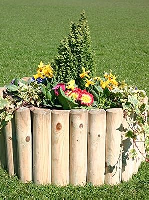 Rollo de troncos de jardín de madera para crear muros (30 cm x 1 ...