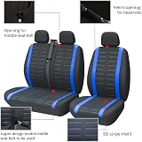 TOYOUN Van Seat Covers 3D Stripe Print Universal Fit Blue view 4