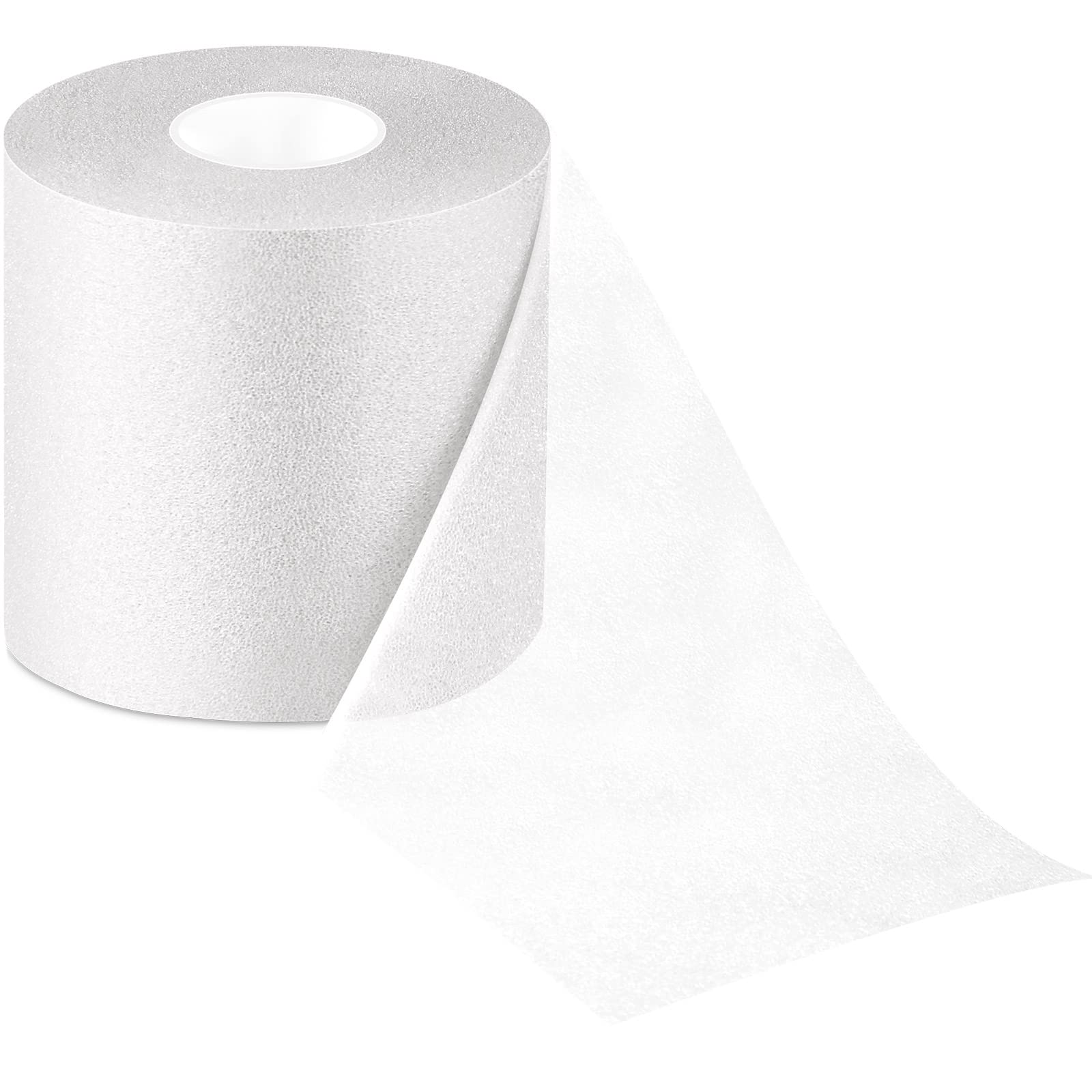 Nuanchu 30 Yards Pre-wrap Athletic Tape Pre Wrap Athletic Foam Underwrap Tape Foam Underwrap Bandage for Hair Soccer Sports Wrists Elbows Knees Ankles 2.76 Inches(White)