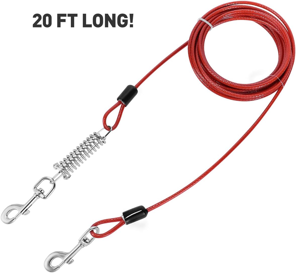 Dog Tie Out Cable for Dogs, 20ft Pet Heavy TieOut Cable with Swivel