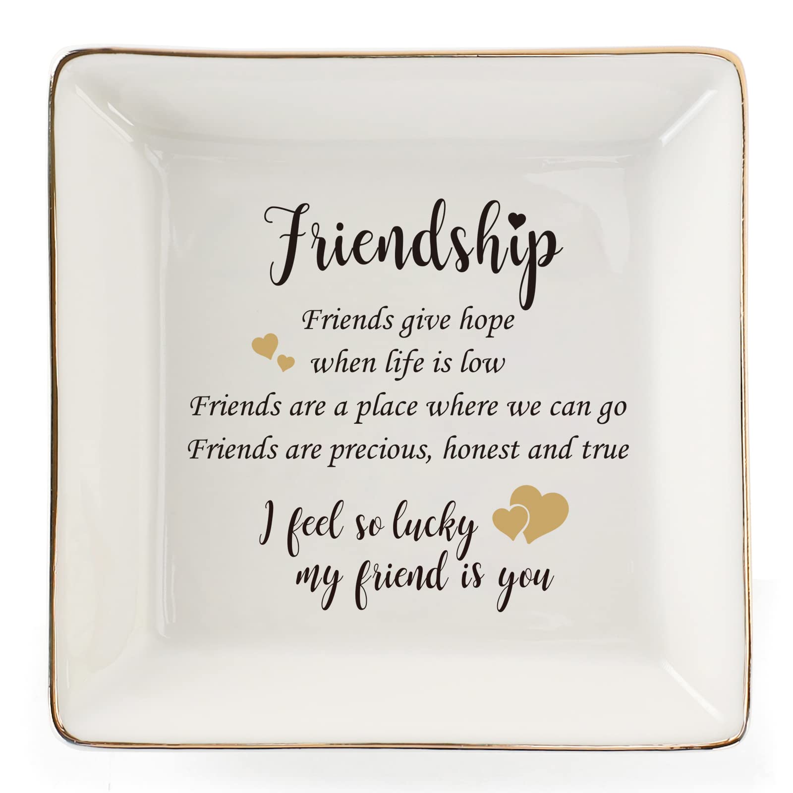 HOME SMILE Ceramic Ring Dish Jewelry Tray for Mom Sister Friends
