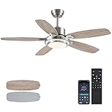 Hounberi 50inch Brushed Nickel Ceiling Fan with