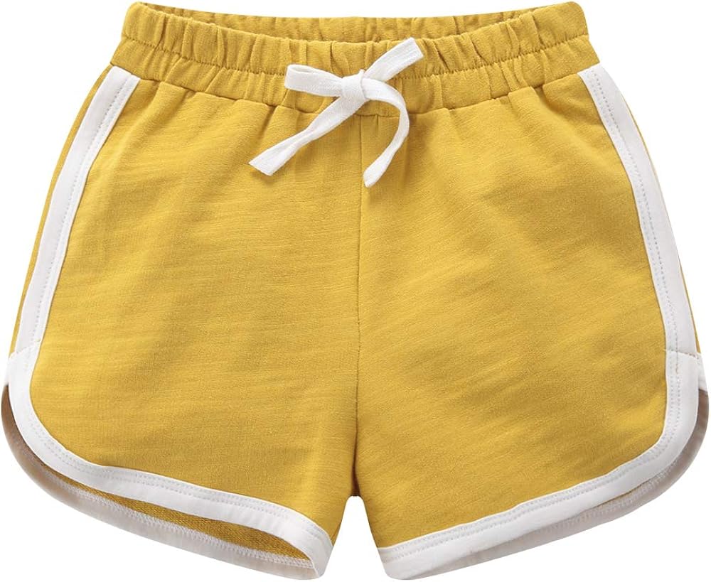 Girls Boys 3 Pack Running Athletic Cotton Shorts, Kids Baby Workout and Fashion Dolphin Summer Beach Sports: Clothing