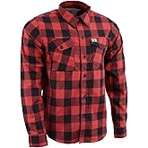 Milwaukee Leather Men's Flannel Plaid Shirt Black and Red Long Sleeve Cotton Button Down Shirt MNG11631