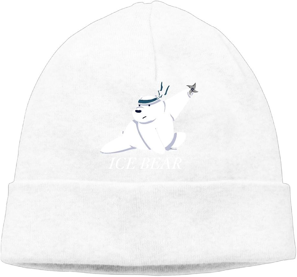 Adult We Bare Bears Ice Bear Beanies New Wool Caps Hats Fits Most White