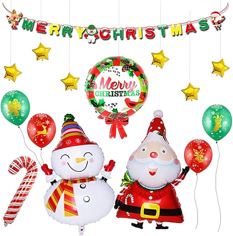 Amazon Co Jp Funpa クリスマス 風船セット バルーン 店 パーティー 部屋 デコレーション 豪華セット 可愛い カラフル ホーム キッチン