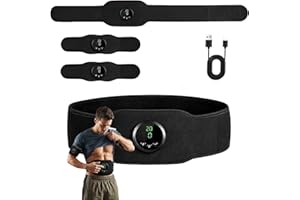Muscle Fitness AB Belt, Adjustable Toning Belt, 6/12 Modes & 19 Intensity Levels, Firming & Strengthening Workout Equipment f