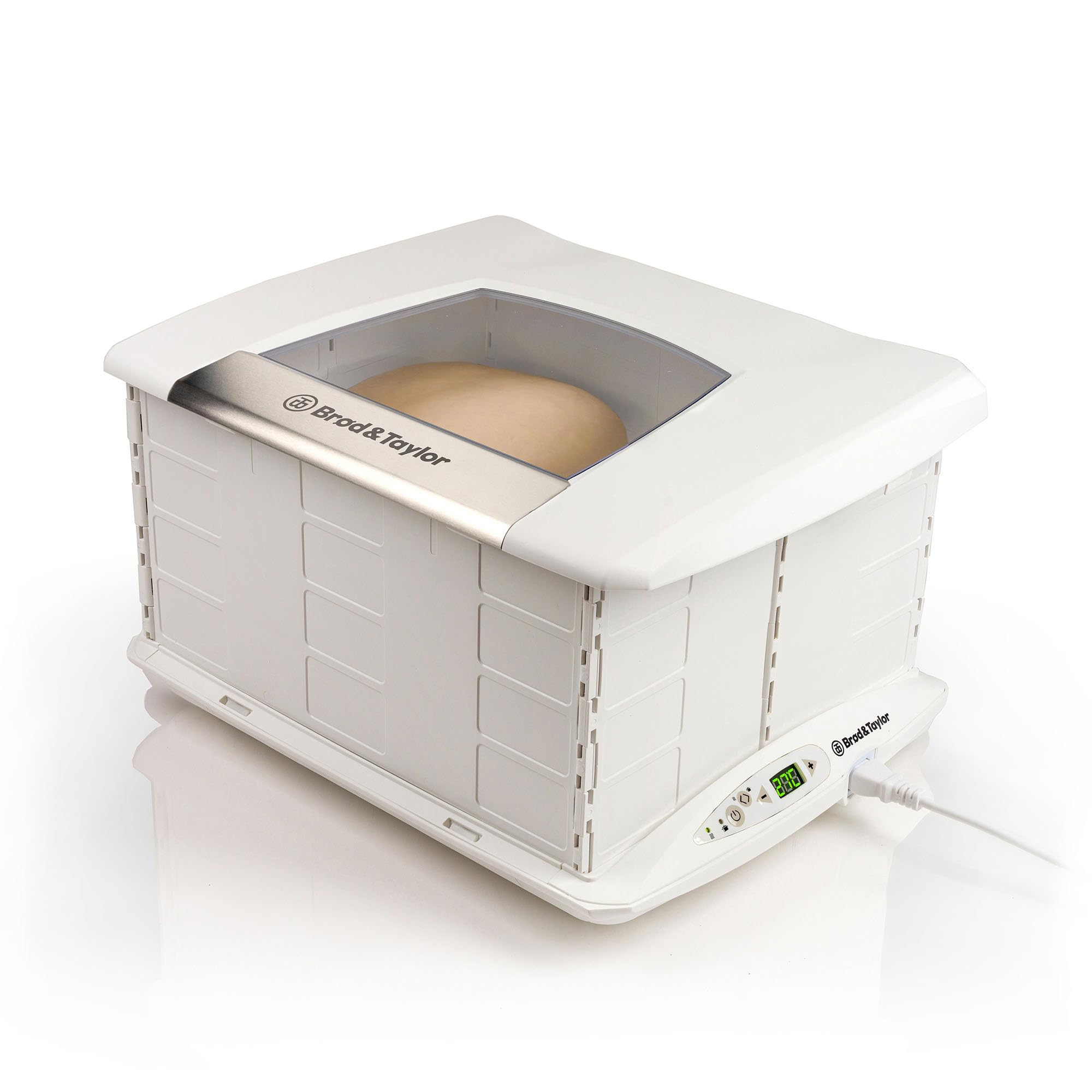 Brod & Taylor Folding Dough Proofer, Large Proving Box for Sourdough, Pizza, Bread Baking, Yoghurt, Kombucha, Adjustable Temperature, Space Saving Design, Slow Cooker Function, White