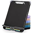 Sooez Reinforced Clipboard with Storage, Inner Plastic Folder Attached, Heavy Duty Plastic Clip Boards 8.5x11 with Pen Holder, High Capacity Nursing Clipboard for Teacher Office Home, Letter / A4 Size