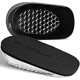 Dr. Shoesert Height Increase Insoles for Men and Women, Wool Felt Gel Heel Cushion Inserts for Leg Length Discrepancy, Shock-Absorbing Shoe Lifts for Heel Pain Relief (Large (1.4" Height), Black)