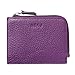 MEKU Womens Togo Leather Card Case Wallets Money Organizers Small Purse with Zipper Cash Holders for Lady (Purple)