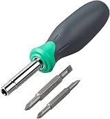Amazon Basics 6-in-1 Multi-Bit Screwdriver Nut Driver Multicolor Silver Gray view 3