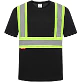 ProtectX High Visibility Short Sleeve Shirts Reflective Hi Vis Safety Shirts for Men and Women Shirts for Construction 1 Pack