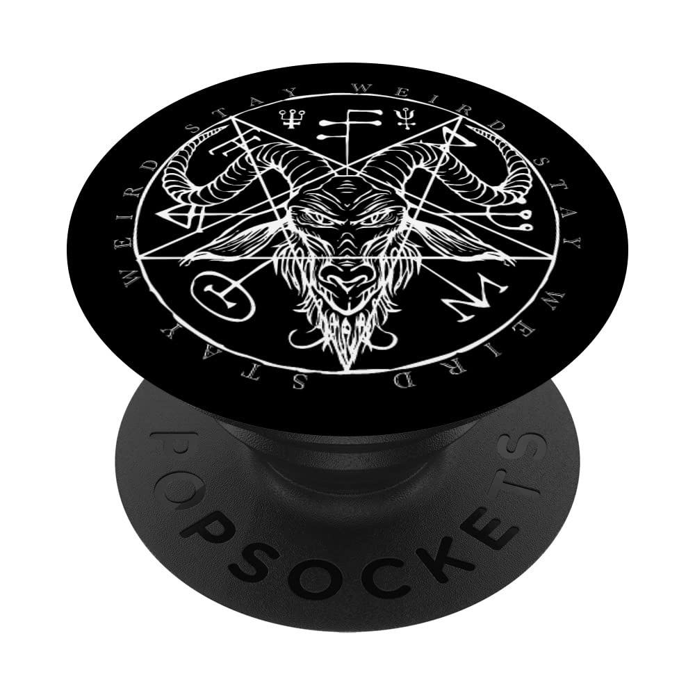 Stay Weird Occult Baphomet Satanic Goat Head Stay Weird PopSockets Swappable PopGrip