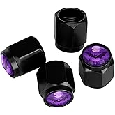 Buyidec Halloween Moon and Bats Tire Valve Stem Caps Aluminum Black Stem Tire Valve Caps Universal Stem Covers for Cars SUVs Trucks Bikes Motorcycles Bicycles (4 Pack)