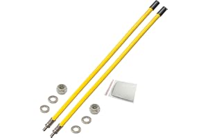 FUYEAR Snow Plow Blade Markers Guides Yellow 24''Steel Wire Structure 304 Stainless Steel Vertical Stud Mount Joint Never Break Never Rust High Visibility Fit for Boss Western plows and More