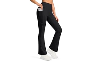 G Gradual Fleece Lined Leggings for Women No Front Seam High Waist Thermal Flare Pants with Pockets for Winter, Hiking, Yoga