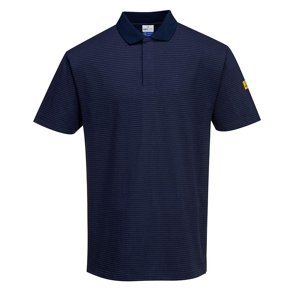 Portwest Anti-Static ESD Polo Shirt, Size: S, Colour: Navy, AS21NARS