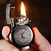 Bsdurable Vintage lighters, Reusable Trench Cool lighters, Suitable for Birthday Gifts for Men's Fathers and Husbands (Free of Butane Gas)