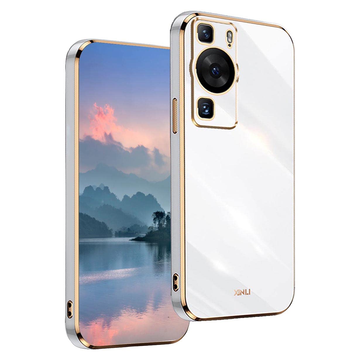 UPLAI Case for Huawei P60 Pro, Ultra Thin Shockproof Protection Cover with Electroplating Design, Premium TPU Bumper and Soft Silicone Stylish Durable Cover.(White) — image 1