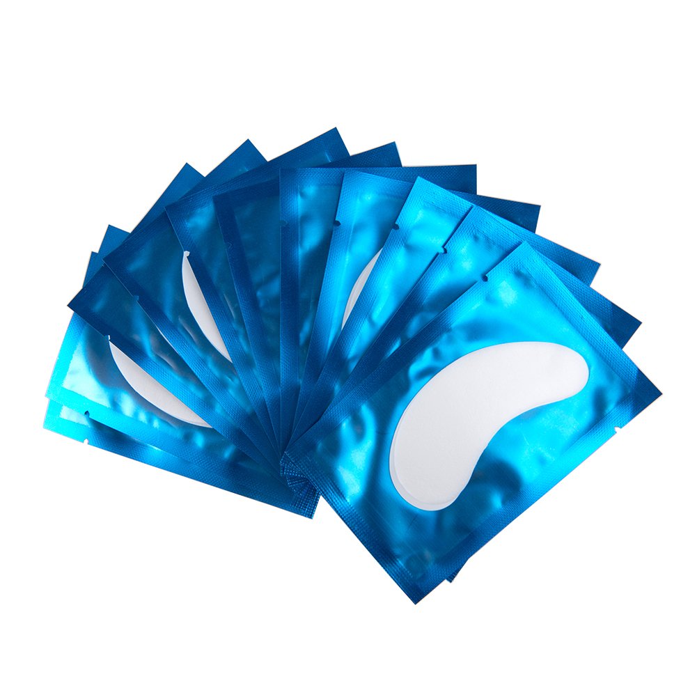 Eye Gel Pads 50 Pairs Eyelash Extension Under Eye Gel Pads Lint Free Eye Patches Eye Mask Beauty Tool Collagen Hydrogel Under Eye Patch (Blue)