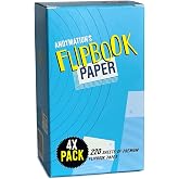 Andymation 4X Paper Pack, Refill Paper Sheets for All Andymation Flipbook Kits, Premium pre-drilled Sheets for Perfect Registration, Snap Screws, Enough for 4 Flipbooks.