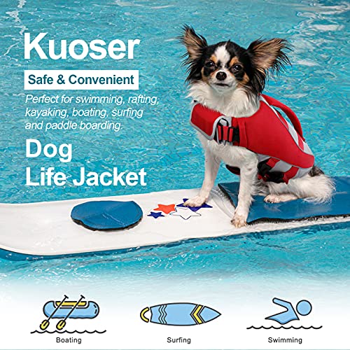 thumbnail image 2 of Kuoser Dog Life Jacket - High Flotation Pet Life Vest With Rescue Handle For Swimming 2 of 13