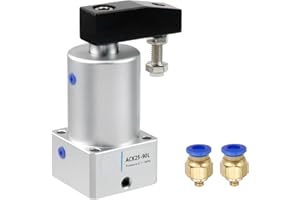 Antrader Air Cylinder,Left-Turn Cylinder Pneumatic Rotation Angle of 90 Degrees Rotary Pneumatic Cylinder Pressure Clamping R