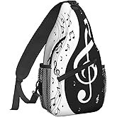 Famame Piano Keys Sling Backpack Chest Bag Crossbody Shoulder Bag Gym Cycling Travel Hiking Daypack For Men Women Multicolor 39