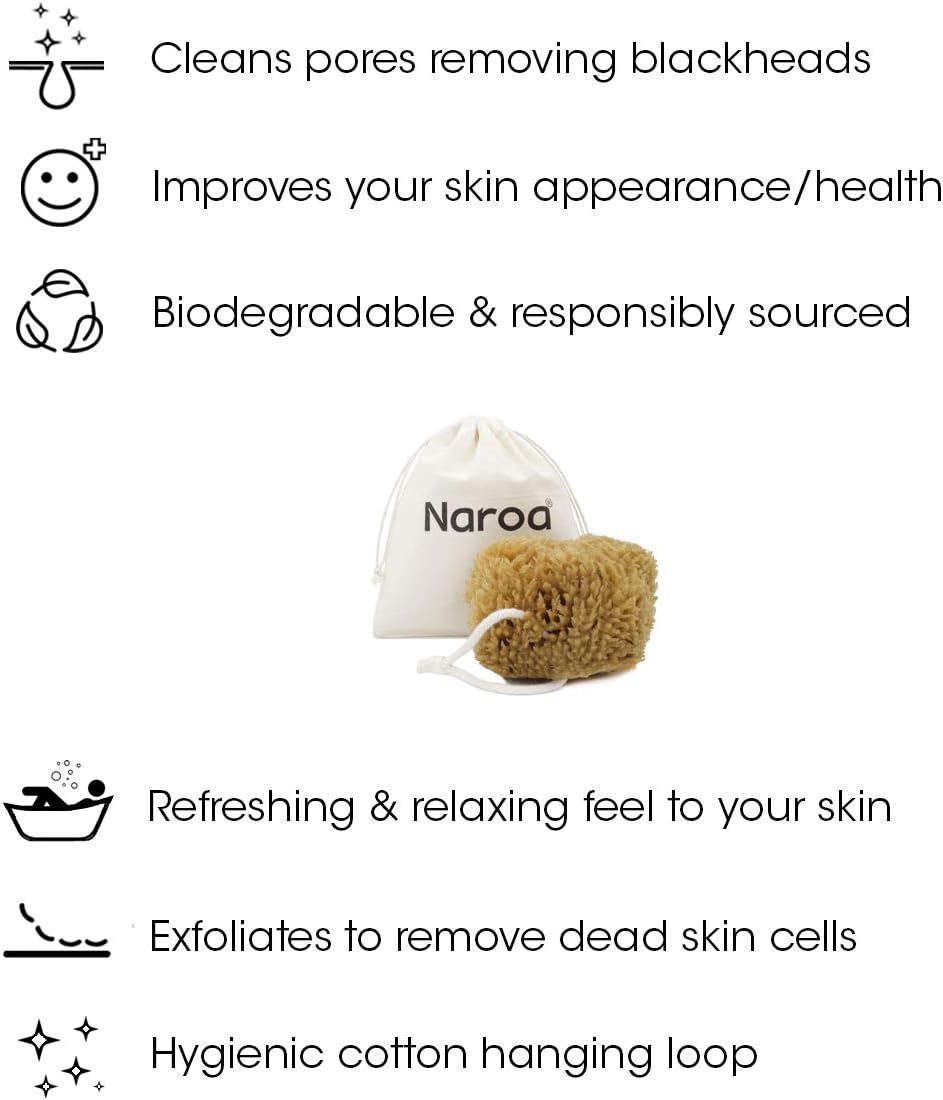 NAROA Natural Exfoliating Loofah Sea Sponges for Bath & Shower, Shades of Brown - Image 3
