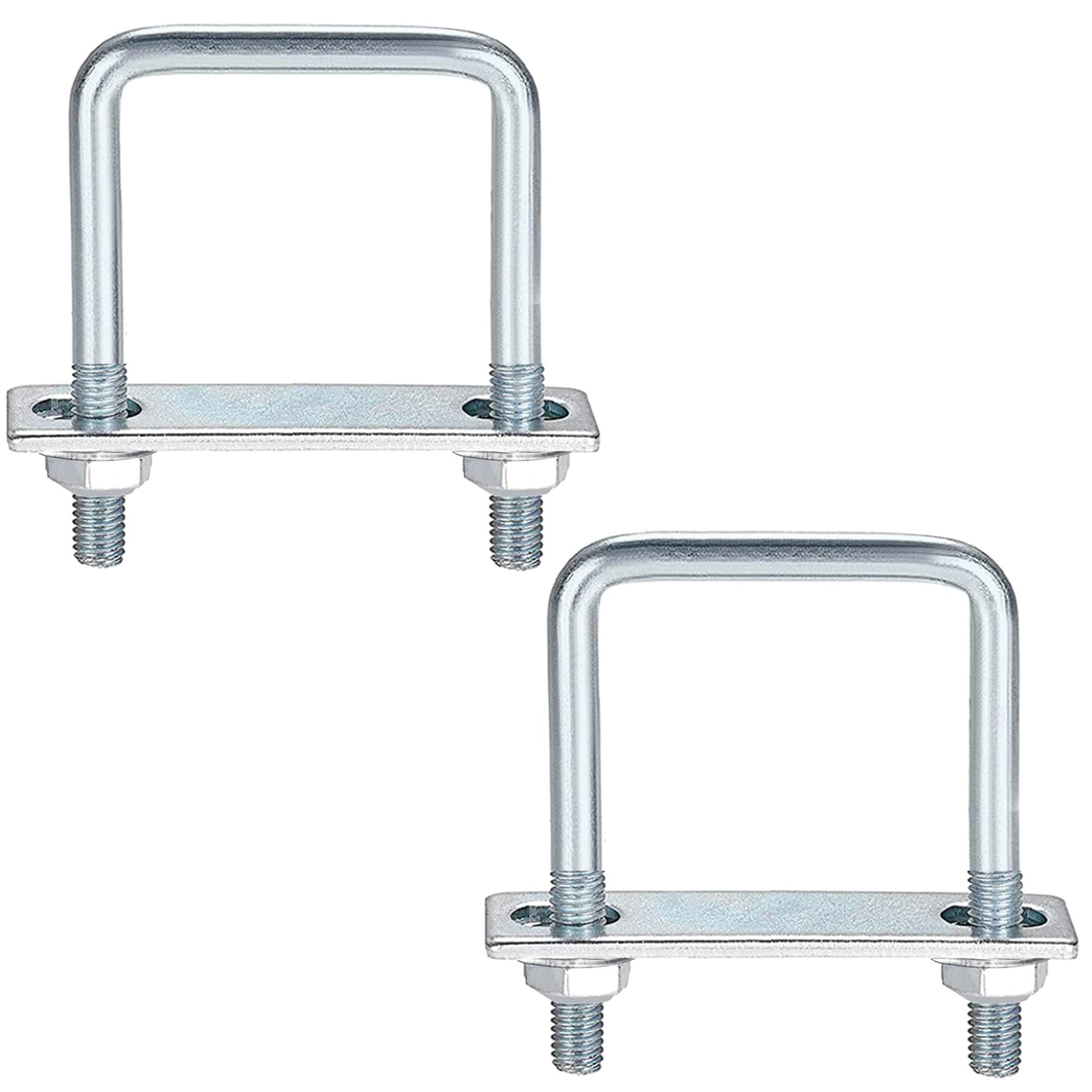 duoyif U Bolts M8 95 x 120mm Square Stainless Steel with Nut Frame Plate Washer U bracket for Pipe fixing Car Ships 2 piece