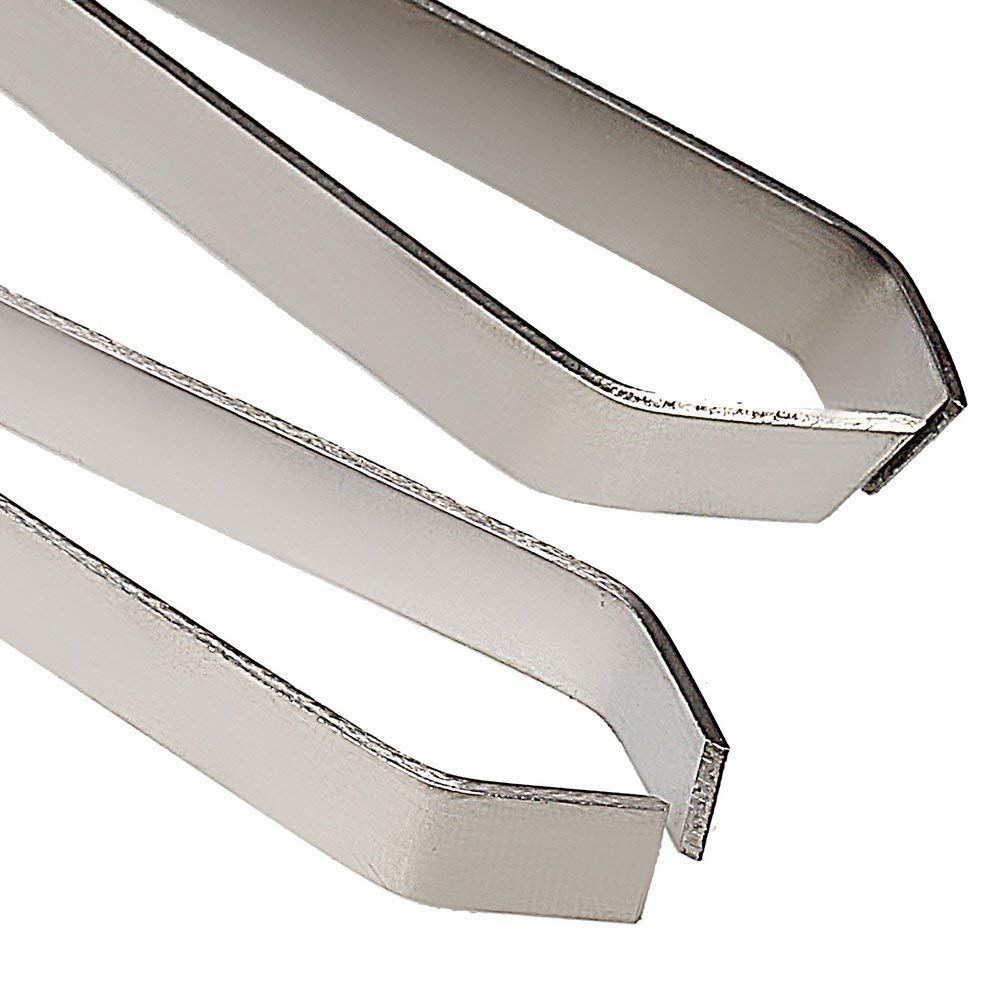 Kuou 2Pcs Fish Bone Tweezers ，Stainless Steel Fish Bone Remover Tweezers Tongs Pincers for Duck Chicken Pig Hair and Fish bones(4.6")