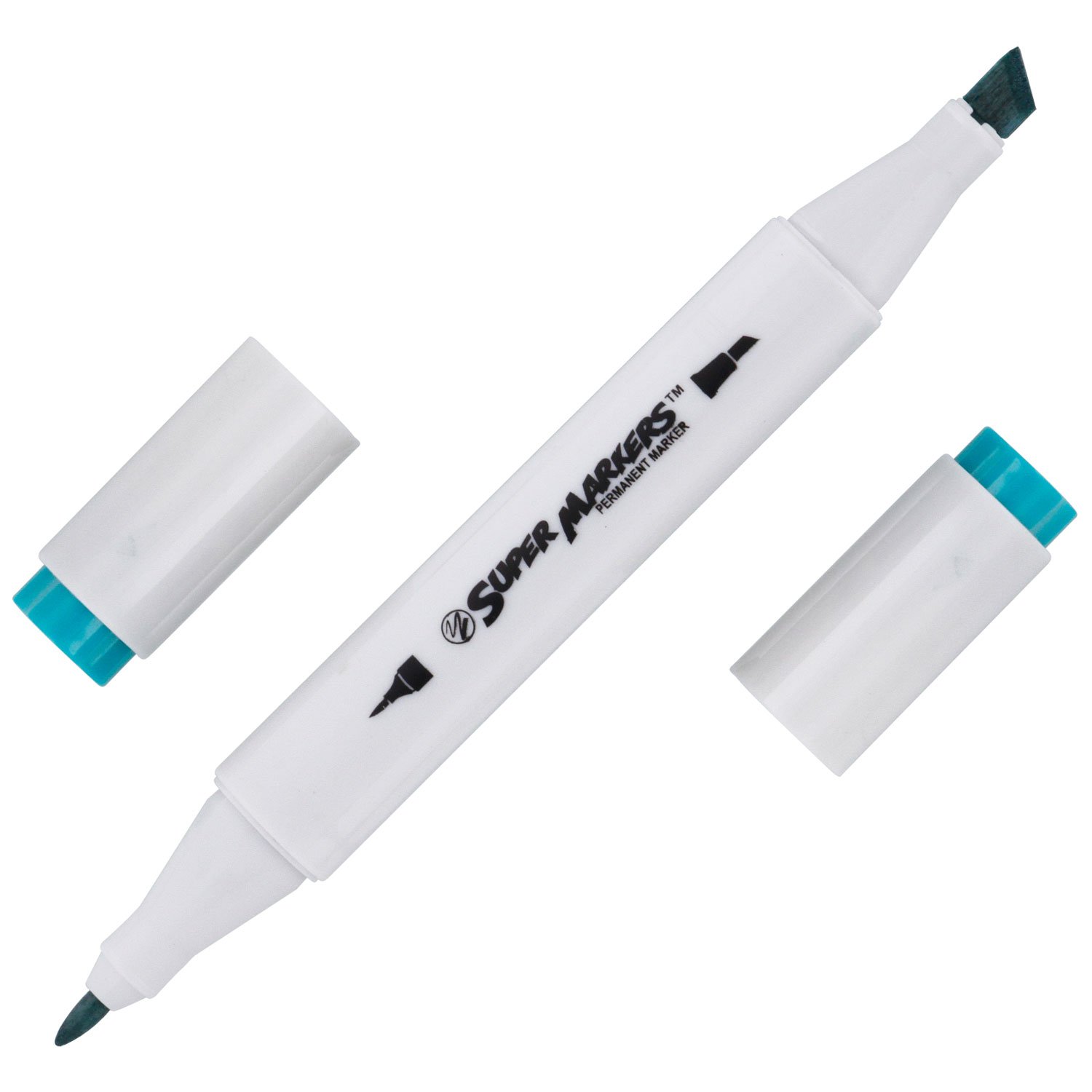 40 Color Super Markers Primary Tones Dual Tip Set - Double-Ended Permanent Art Markers with Fine Bullet and Chisel Point Tips - Ergonomic Tri-Oval Barrels - Draw, Sketch, Illustrate, Render, Manga