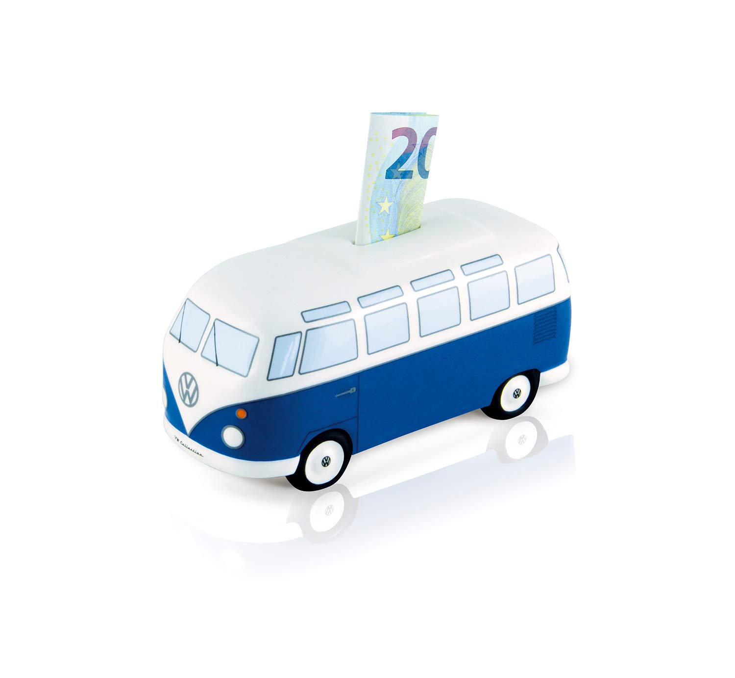 BRISA VW Collection - Volkswagen Savings Bank Piggy Bank Money Coin Box in T1 Bus Samba Design (Classic Bus/Blue)
