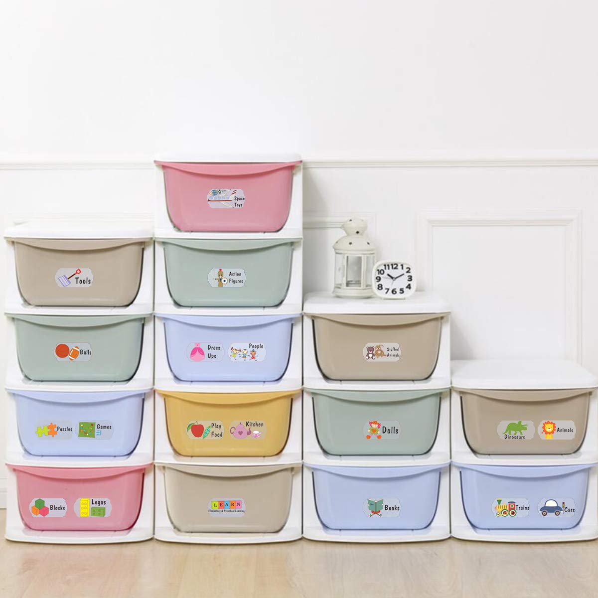 Mozamy Creative Kids Toy Room Organization Labels Toy Bin Labels