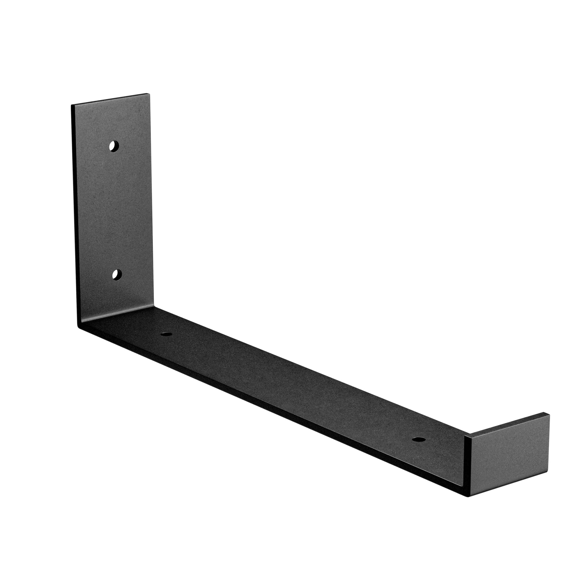 Amig - Straight Support for Industrial Shelves | 103 x 261 x 40 mm | Steel | Colour: Matt Black | Angle for Shelves | Black Metal Brackets
