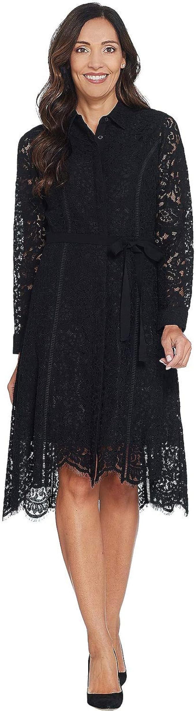 Isaac Mizrahi Live! Womens Special Edition Corded Lace Dress 14 Black A345607 at Amazon Womenâs 