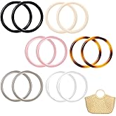 12 Pack Round Purse Handles - Decorative Replacement Bag Straps for Crochet Bags, DIY Knitting Tote Handles, Durable Craft Accessories
