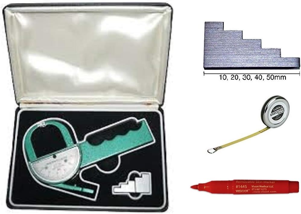 Lange Skinfold Caliper Pro Kit AnthroFlex Edition with 5-Step Calibration Block, Lufkin W606PM Anthropometric Tape Measure, Dermographic Markers, Instructions for Measuring Body Fat Percentage