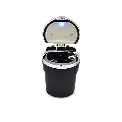 Oshotto Premium LED C28 Ash Tray with Stainless Steel Frame (Chrome Black)